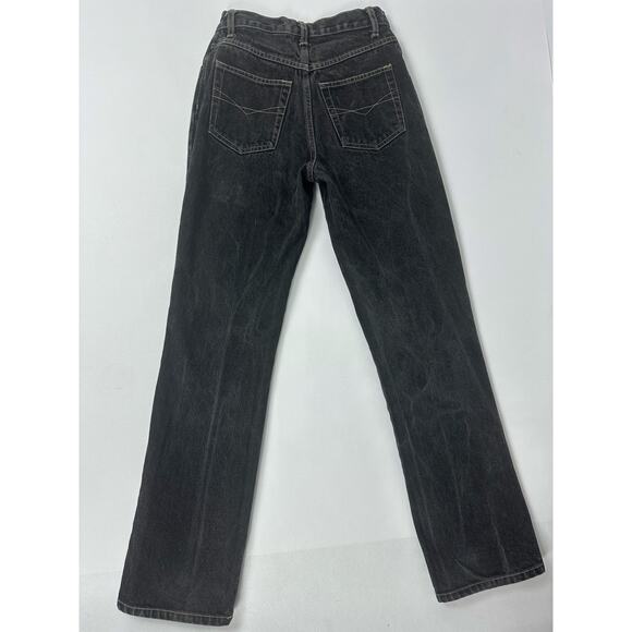 Vintage 90s Carolina Blues Size 2 26x34 Black Acid Wash Straight Leg Loose - Picture 3 of 8